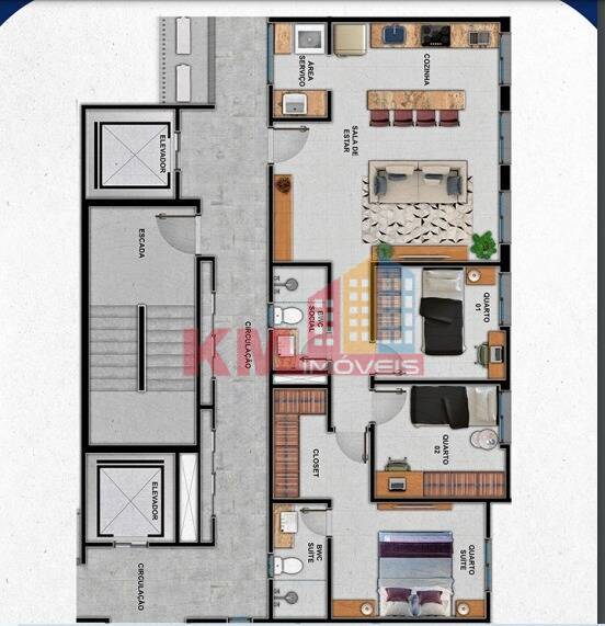 Apartamento à venda com 2 quartos, 56m² - Foto 10